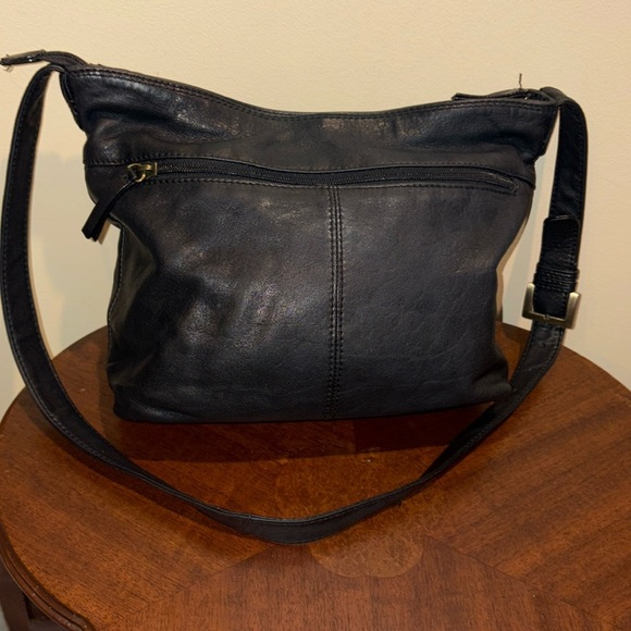 Stone Mountain shoulder / Crossbody bag  Leather Black  4 exterior pockets Excel - Picture 16 of 17